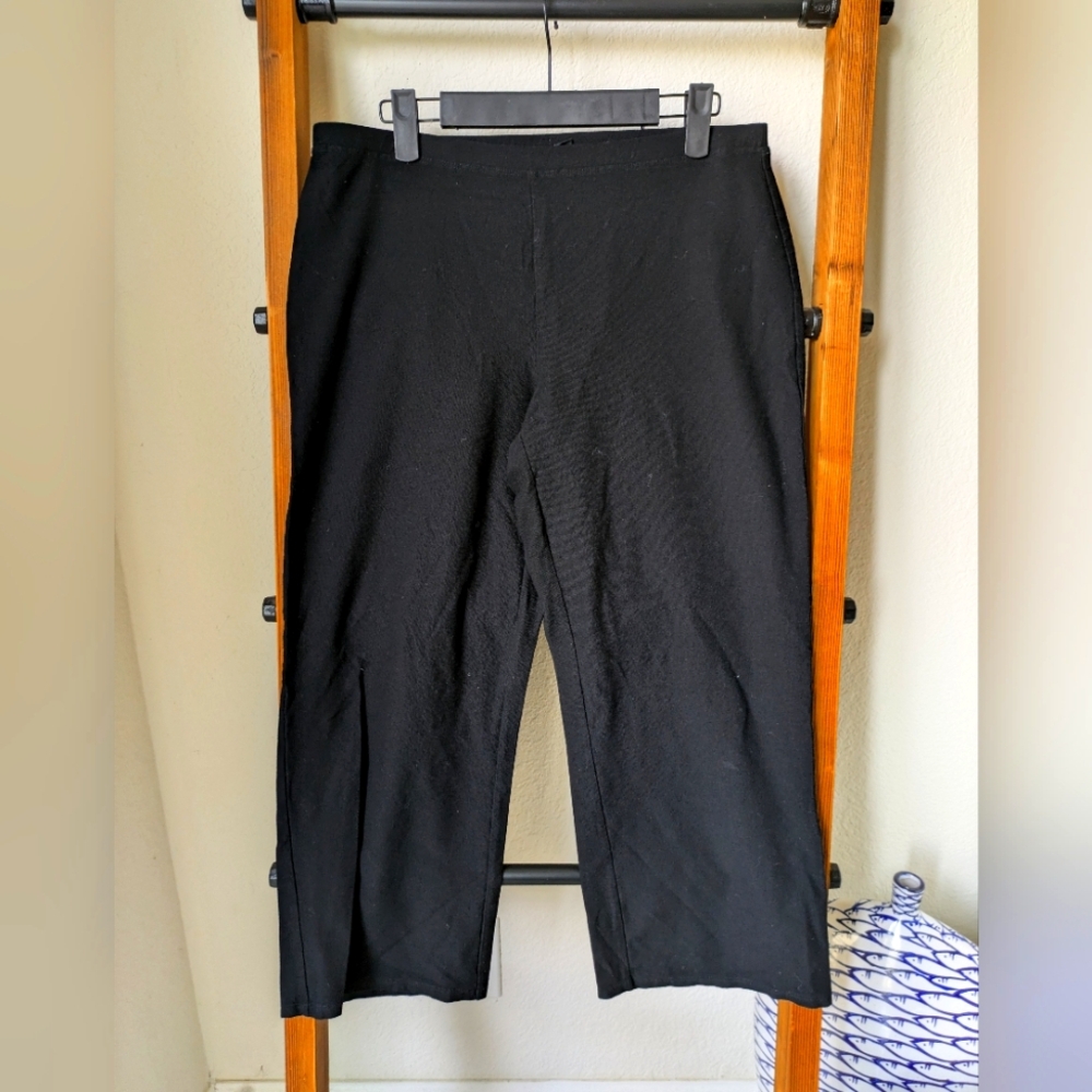 Eileen Fisher Black Pants with Wide Leg - Size Petite 0